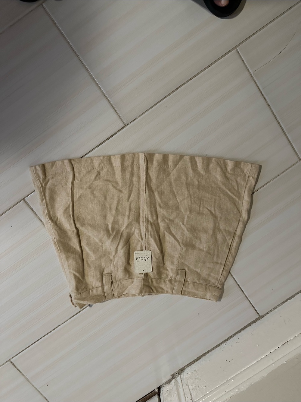 Free people Light Beige Linen Mini Skirt